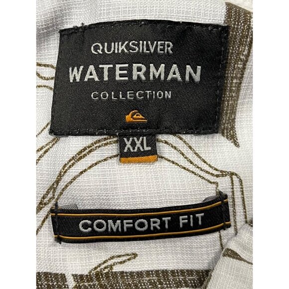 Quiksilver Waterman Collection Mens Comfort Fit Button-Up Shirt XXL Rayon - Picture 8 of 9
